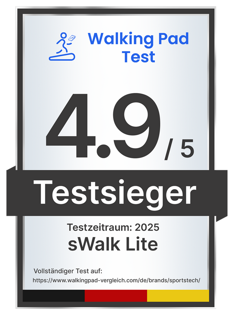 Walking Pad test winner (4.9 out of 5), test period 2025, Sportstech sWalk Lite