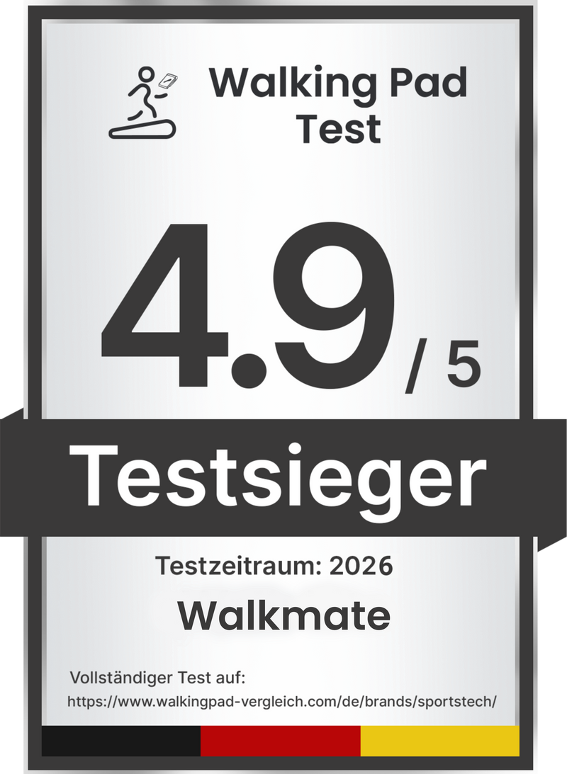 Walking Pad Test Testsieger (4.9 von 5), Testzeitraum 2026, Sportstech Walkmate Laufband