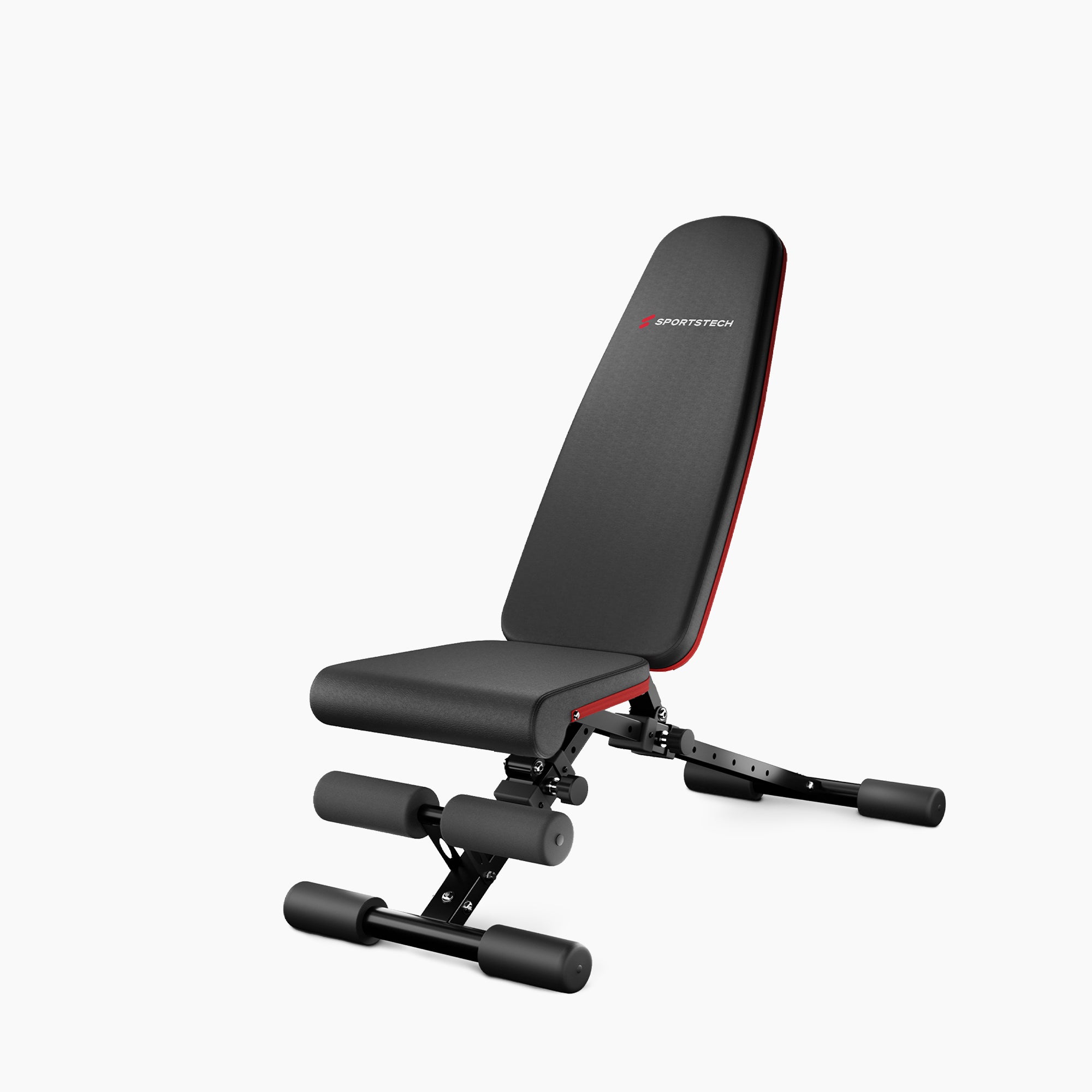 BRT400 Hantelbank verstellbar mit rotem Sportstech-Design