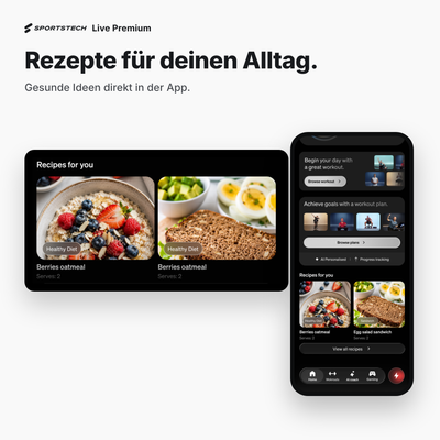 Sportstech Live Premium : recettes dans l’application