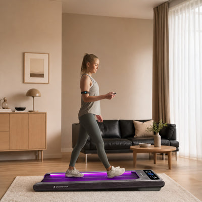 sWalk Laufband graue Holzoptik