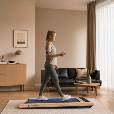 sWalk Laufband helle Holzoptik