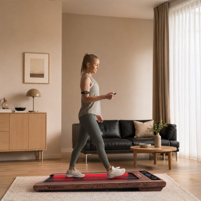 sWalk Laufband dunkle Holzoptik