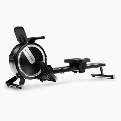 Sportstech PROwer Lite Rudergerät in Schwarz, seitliche Produktansicht