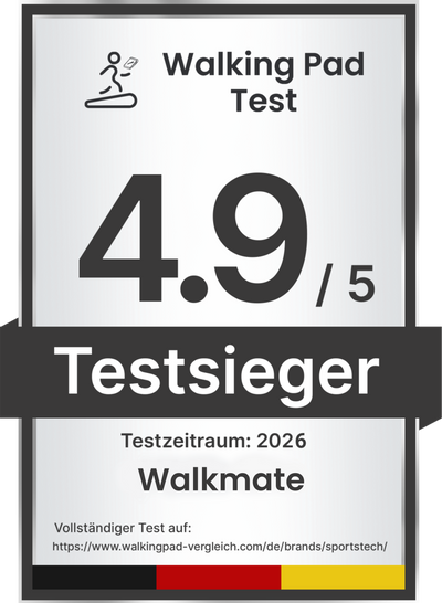 Walking Pad Test Testsieger (4.9 von 5), Testzeitraum 2026, Sportstech Walkmate Laufband