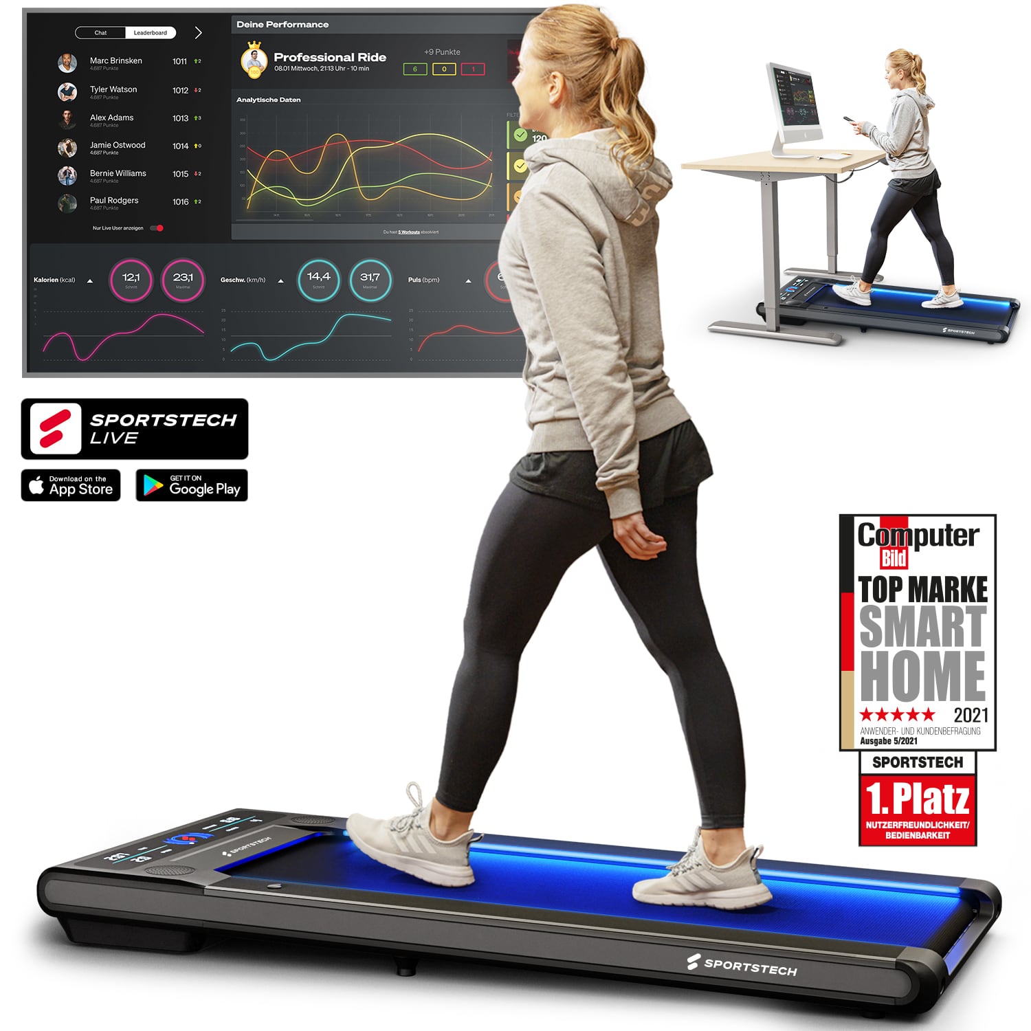 sWalk Laufband grau